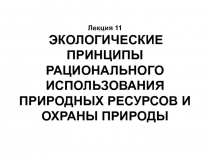 ЭКОЛОГИЧЕСКИЕ ПРИНЦИПЫ РАЦИОНАЛЬНОГО ИСПОЛЬЗОВАНИЯ ПРИРОДНЫХ РЕСУРСОВ И ОХРАНЫ ПРИРОДЫ