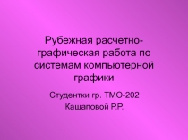 Рубежная расчетно-графическая работа по системам компьютерной графики 