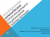Иерархическая структура данных и рациональная тарелка питания