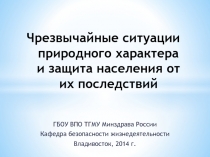 Чрезвычайные ситуации природного характера и защита населения от их последствий 