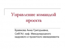 Управление командой проекта 