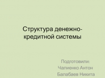 Структура денежно-кредитной системы