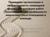 Принципы организации и эффективность командной формы организации работ