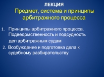 Предмет, система и принципы арбитражного процесса 