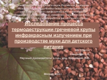 Исследование процесса термодеструкции гречневой крупы ИК-излучением