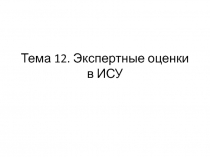 Экспертные оценки в ИСУ