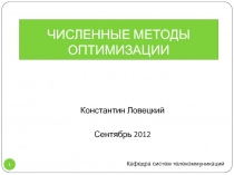 Численные методы оптимизации 