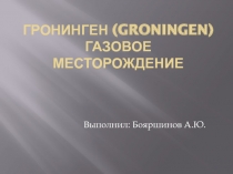 ГРОНИНГЕН (Groningen) газовое месторождение