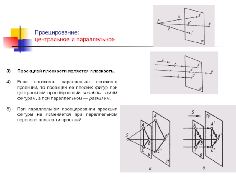 Параллельно проецирующей плоскостью