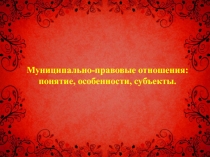 Муниципально-правовые отношения: понятие, особенности, субъекты
