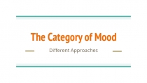 The Category of Mood 