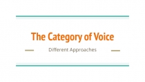 The Category of Voice 