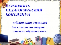 Адаптация учащихся  5-х классов на второй ступени образования