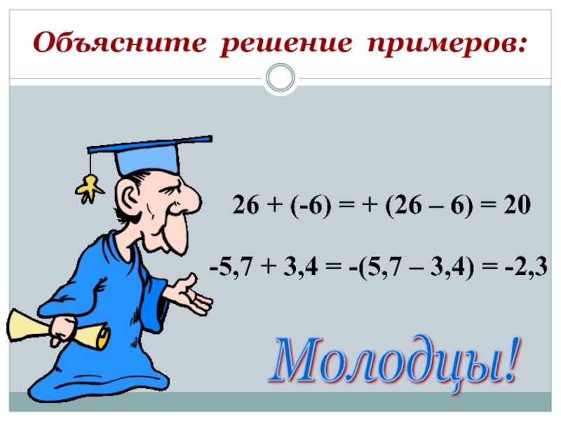 6 класс презентация сложение чисел с разными знаками