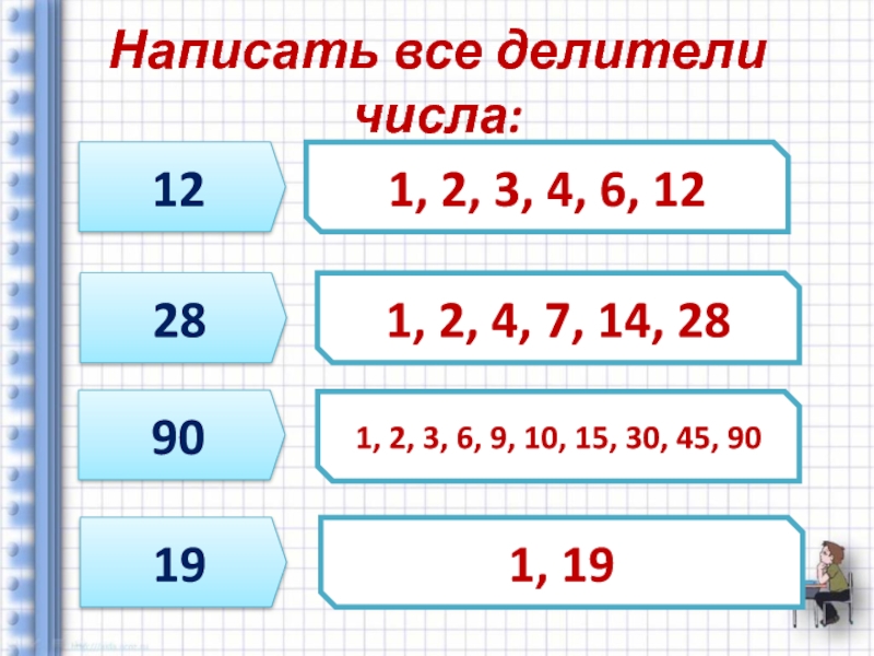 Записать делители числа 6