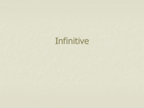 Infinitive