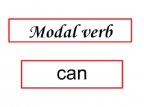 Modal verb  can