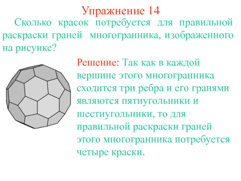 На рисунке изображен многогранник сколько. Сколько красок требуется для правильной раскраски карты. Сколько ребер сходится в каждой вершине правильного гексаэдра. Сколько ребер может сходиться к вершине правильного многогранника?. Рисунком многогранника на спортивном мяче.