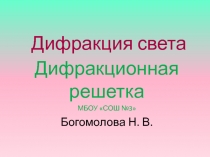 Дифракция света Дифракционная решетка