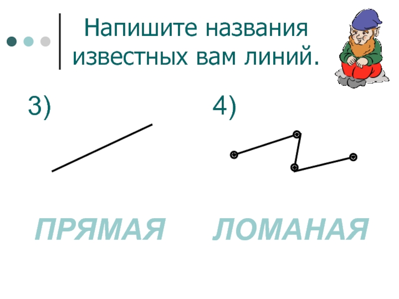 Составь линии. Ломаная прямая.