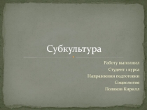 Субкультура