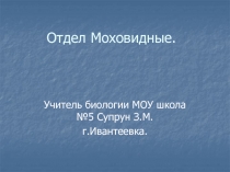 Отдел Моховидные