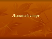 Лыжный спорт