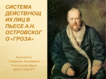 Система действующих лиц в пьесе А.Н. Островского Гроза