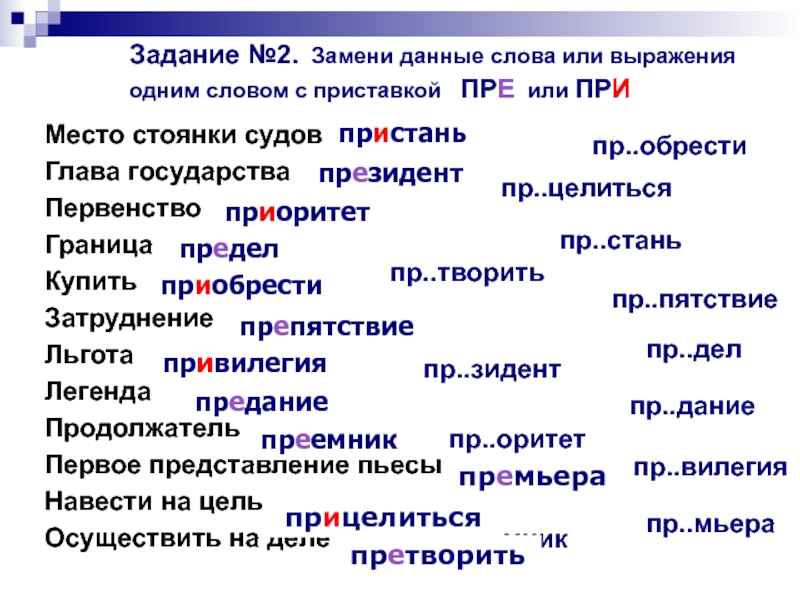 Приставка очень. Пре словом с приставкой. Пре при задания. Замените словосочетание одним словом с приставкой при или пре. 2 Слова с приставкой пре.