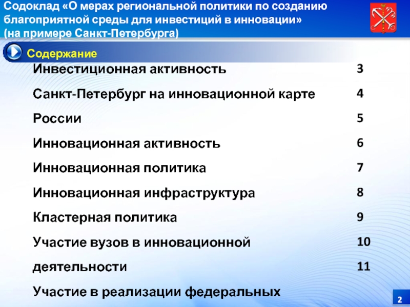 Анализ инновационной активности в Санкт-Петербурге.