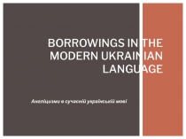 Borrowings in the modern Ukrainian language