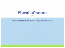 Plural of nouns