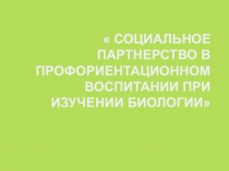 Социальное партнерство в профориентационном воспитании