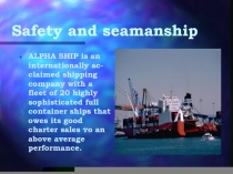 Safety and seamanship