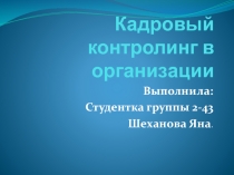 Кадровый контролинг в организации