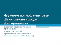 Изучение ихтиофауны реки Шачи района города Волгореченска