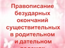 Правописание безударных окончаний существительных