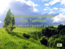 Как весел грохот летних бурь Ф.И. Тютчев - анализ стихотворения