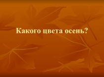 Какого цвета осень?