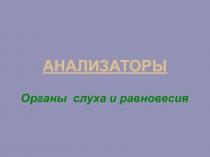 Анализаторы. Органы слуха и равновесия