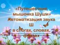 Путешествие мышонка Шуши  Автоматизация звука Ш в слогах, словах, фразах