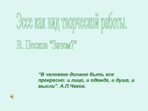 Эссе как вид творческой работы