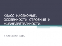 Класс Насекомые. Особенности строения и жизнедеятельности