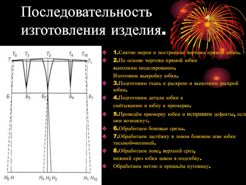 Снятие мерок и построение чертежа прямой юбки 7 класс технология