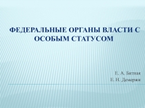 Федеральные органы власти с особым статусом