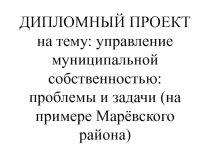 Управление муниципальной собственностью: проблемы и задачи