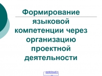 Формирование языковой компетенции