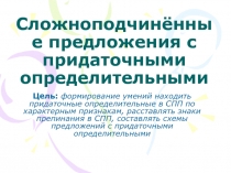 Сложноподчинённые предложения с придаточными определительными