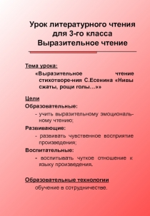 Выразительное чтение