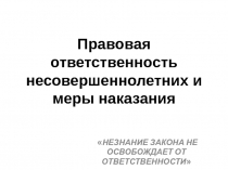 Правовая ответственность несовершеннолетних и меры наказания